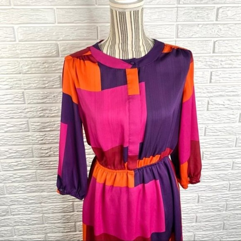 Max And Cleo Multicolored Color Block Midi Dress … - image 2